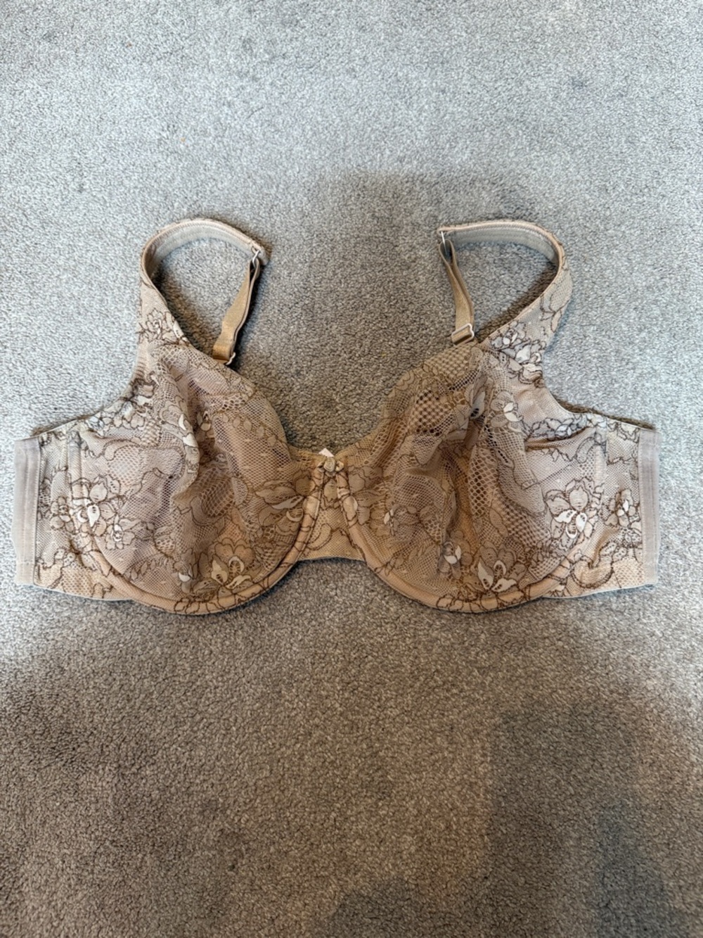 Cacique Nude Full Lace Unlined Bra Size 44 D
